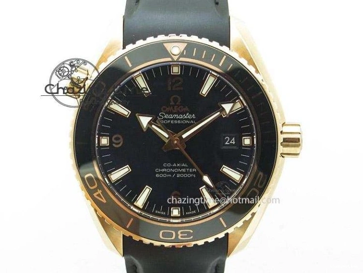 0517 Timeless Planet Ocean 600M Chrono SS VRF 1:1 Best Edition Black Orange Bezel Black Dial on SS Bracelet A 7652
